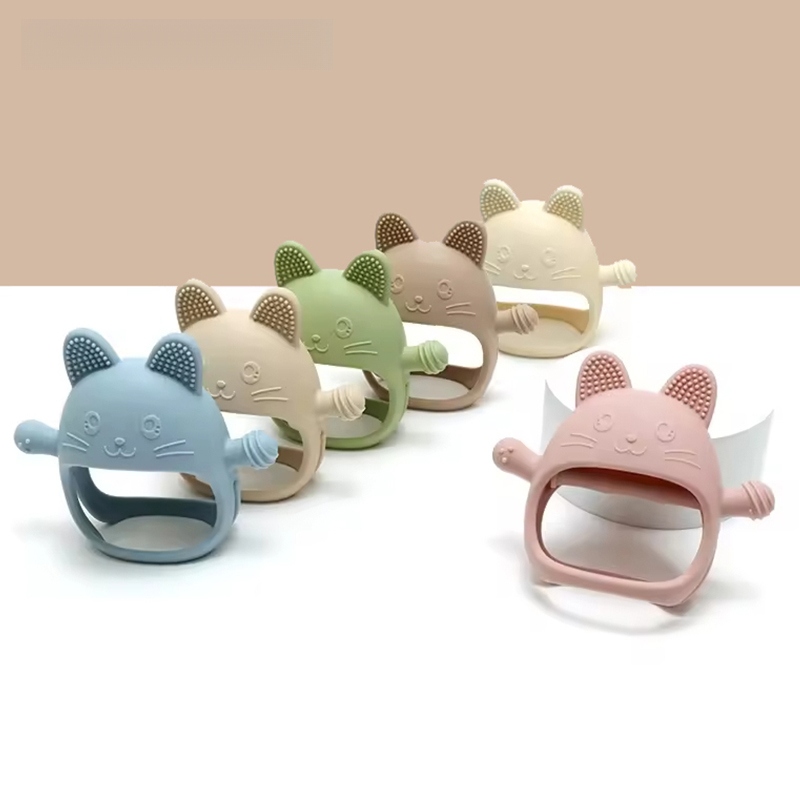 Teething Mitten Baby - 1개 아기 실리콘 치발기 장갑 장난감