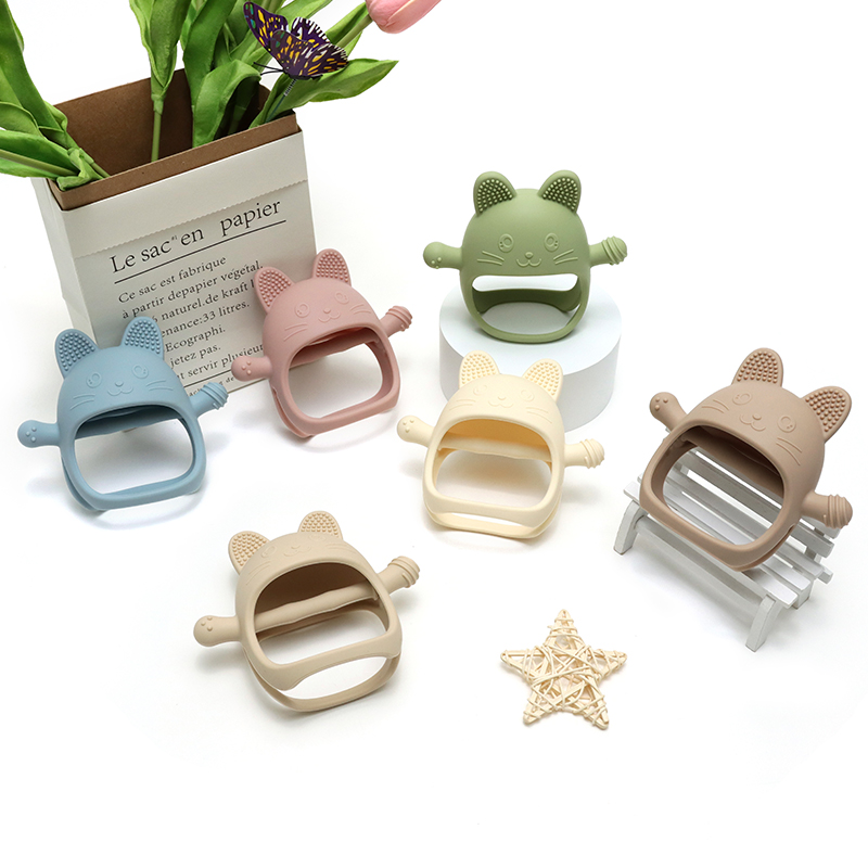 Teething Mitten Baby - 아기 실리콘 치발기 장갑, 아이 젖꼭지,