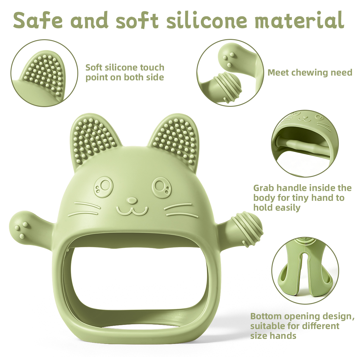 Teething Mitten Baby - 아기 Teether 병아리 장갑 Teether 실리콘