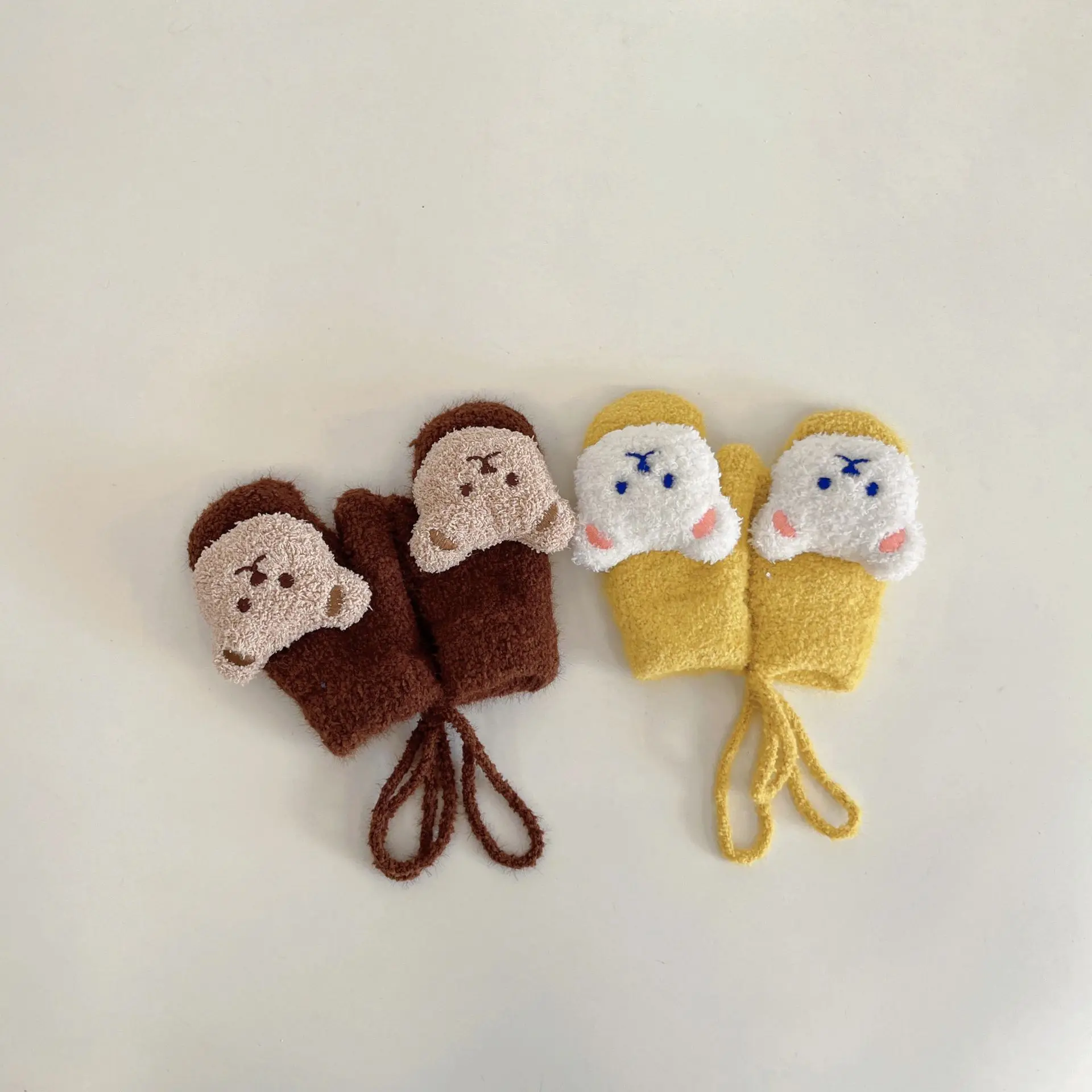 1-4Y 만화 곰 아기 장갑 겨울 따뜻한 어린이 아기  - Teething Mitten Baby 리뷰 및 가격
