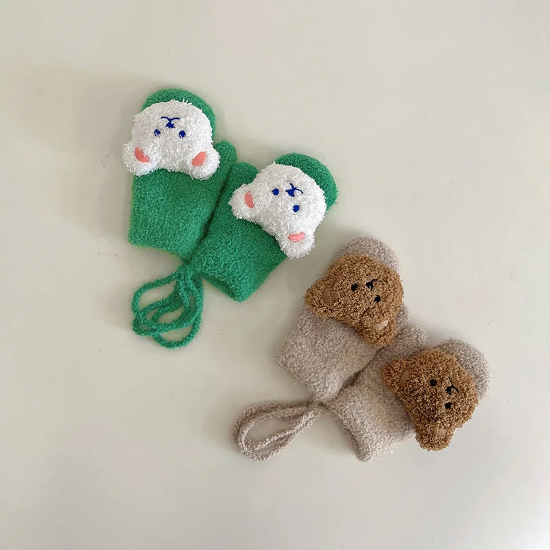 1-4Y 만화 곰 아기 장갑 겨울 따뜻한 어린이 아기  - Teething Mitten Baby 리뷰 및 가격