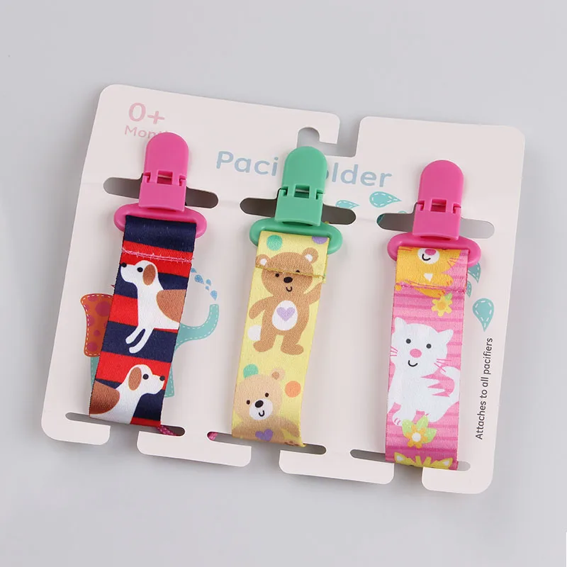 3 개/몫 만화 인쇄 아기 젖꼭지 클립 젖꼭지 체인 D - Baby Products Nipples 리뷰 및 가격