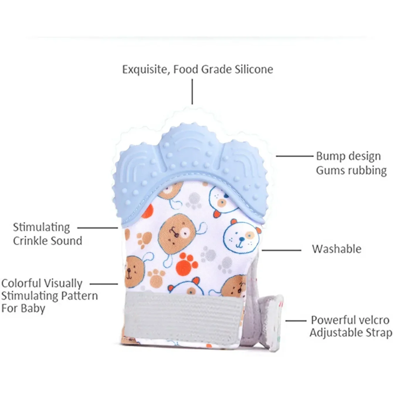 아기 치발기 장갑, 긁힘 방지 부드러운 프린트 치발기  - Teething Mitten Baby 리뷰 및 가격
